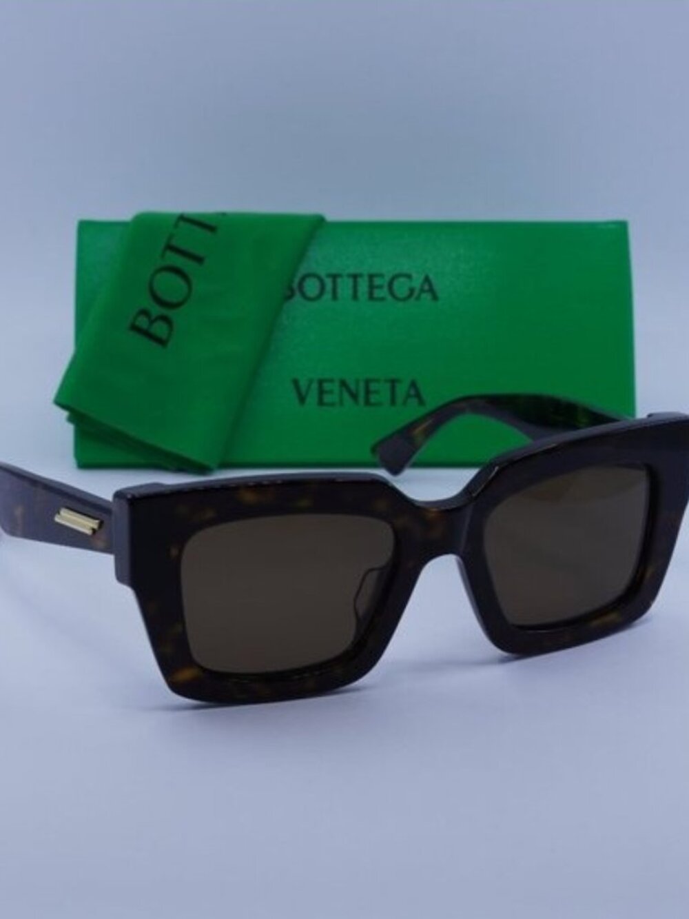 Bottega Veneta BV1212S 002 Square Sunglasses - Havana/Brown